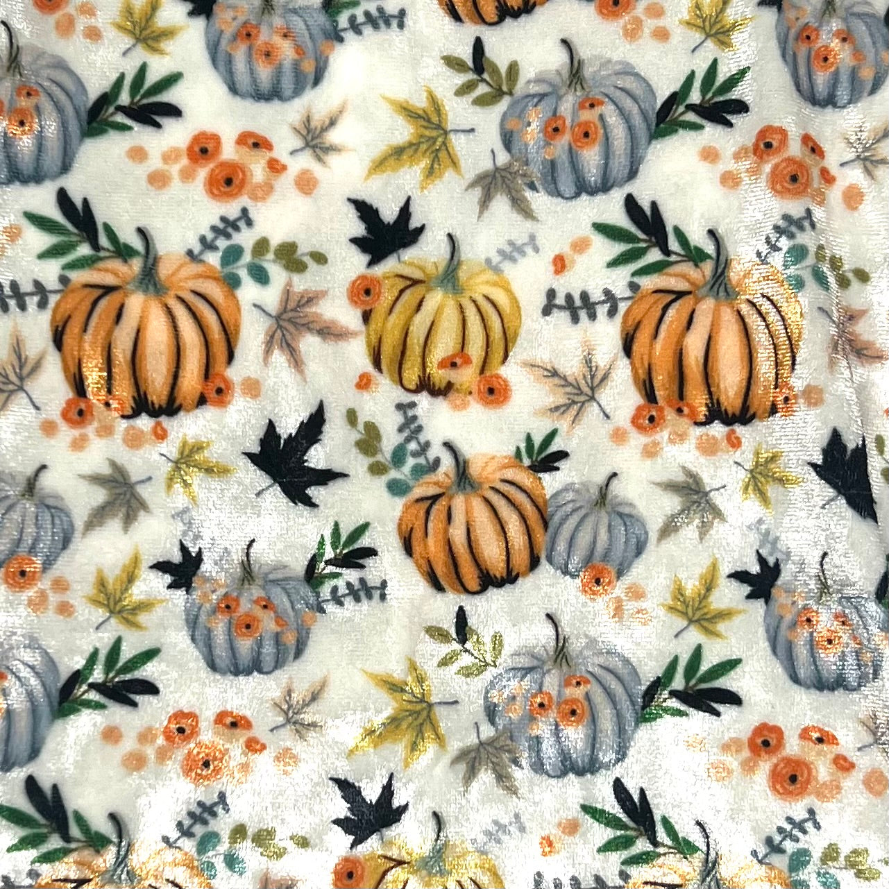 Stretch Velvet - Vintage Pumpkins