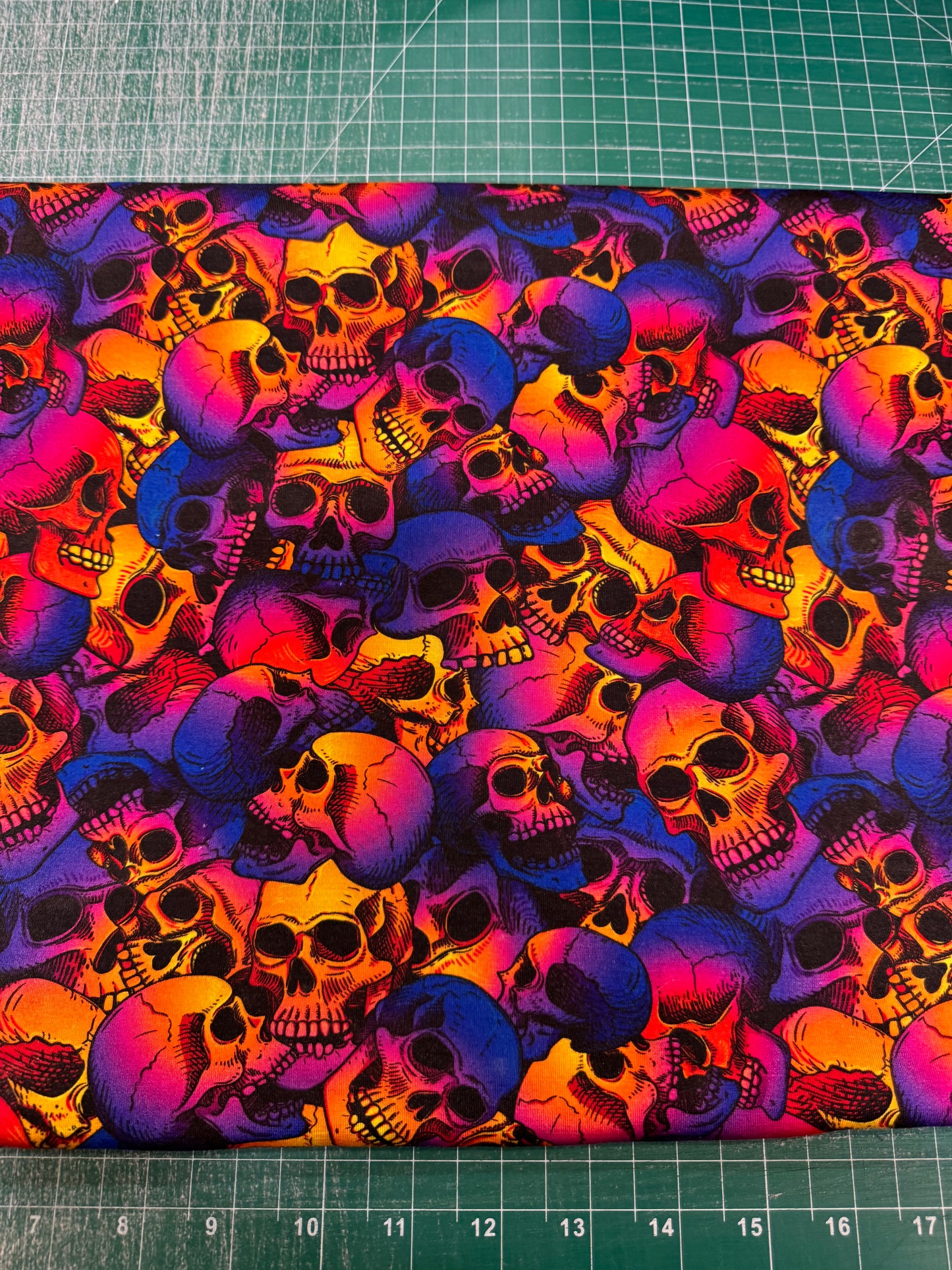 Luxe Bamboo Spandex - Bright Skulls