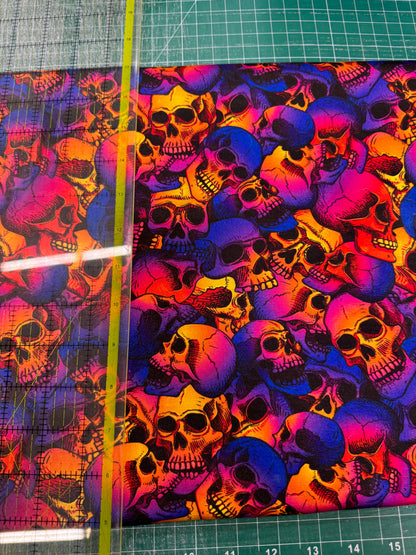 Luxe Bamboo Spandex - Bright Skulls