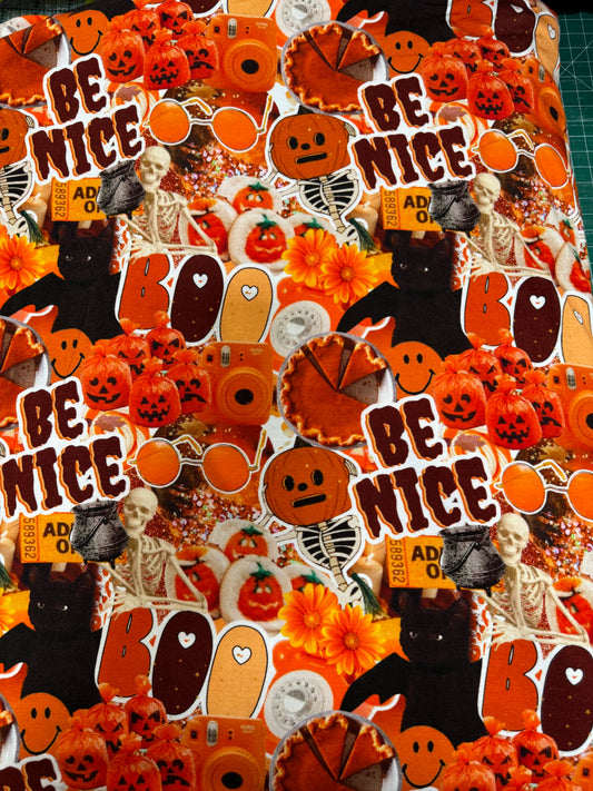 Luxe Bamboo Spandex - Boo Halloween Collage