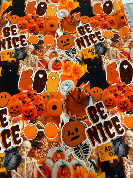 Luxe Cotton Spandex - Boo Halloween Collage