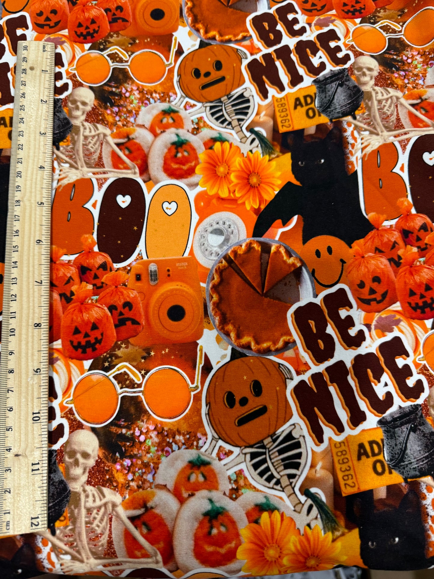 Luxe Cotton Spandex - Boo Halloween Collage