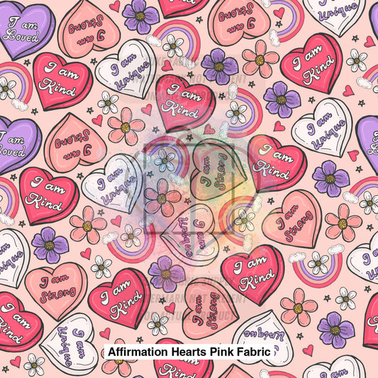 Affirmation Hearts Pink Fabric Lfs Catalog