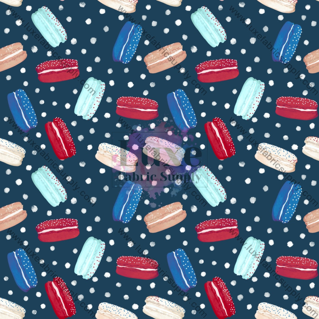 America Macaroons Blue – Luxe Fabric Supply