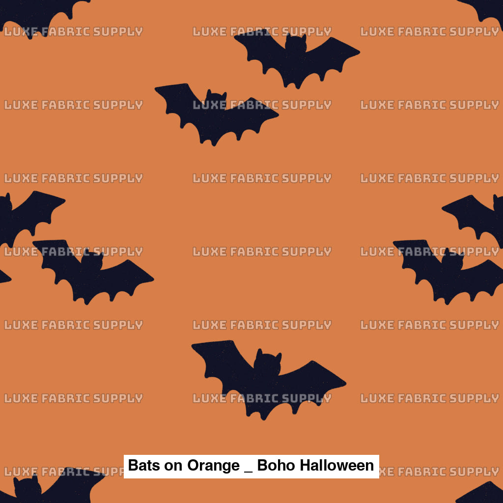 Bats On Orange _ Boho Halloween Fvs Catalog