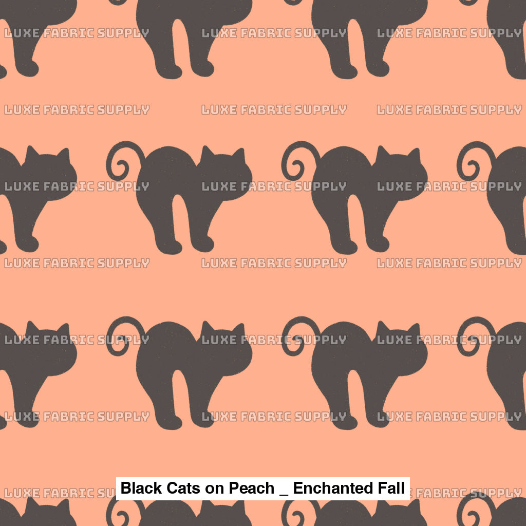 Black Cats On Peach _ Enchanted Fall Fvs Catalog