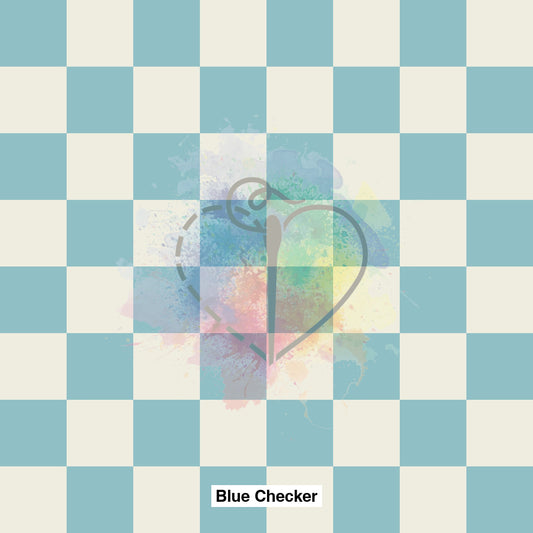 Blue Checker Fabric