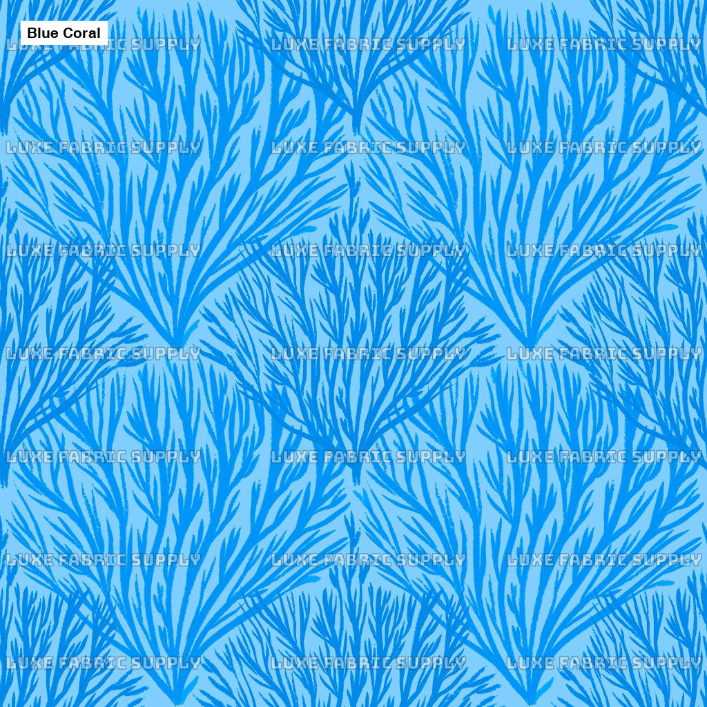 Blue Coral Fabric Fabrics