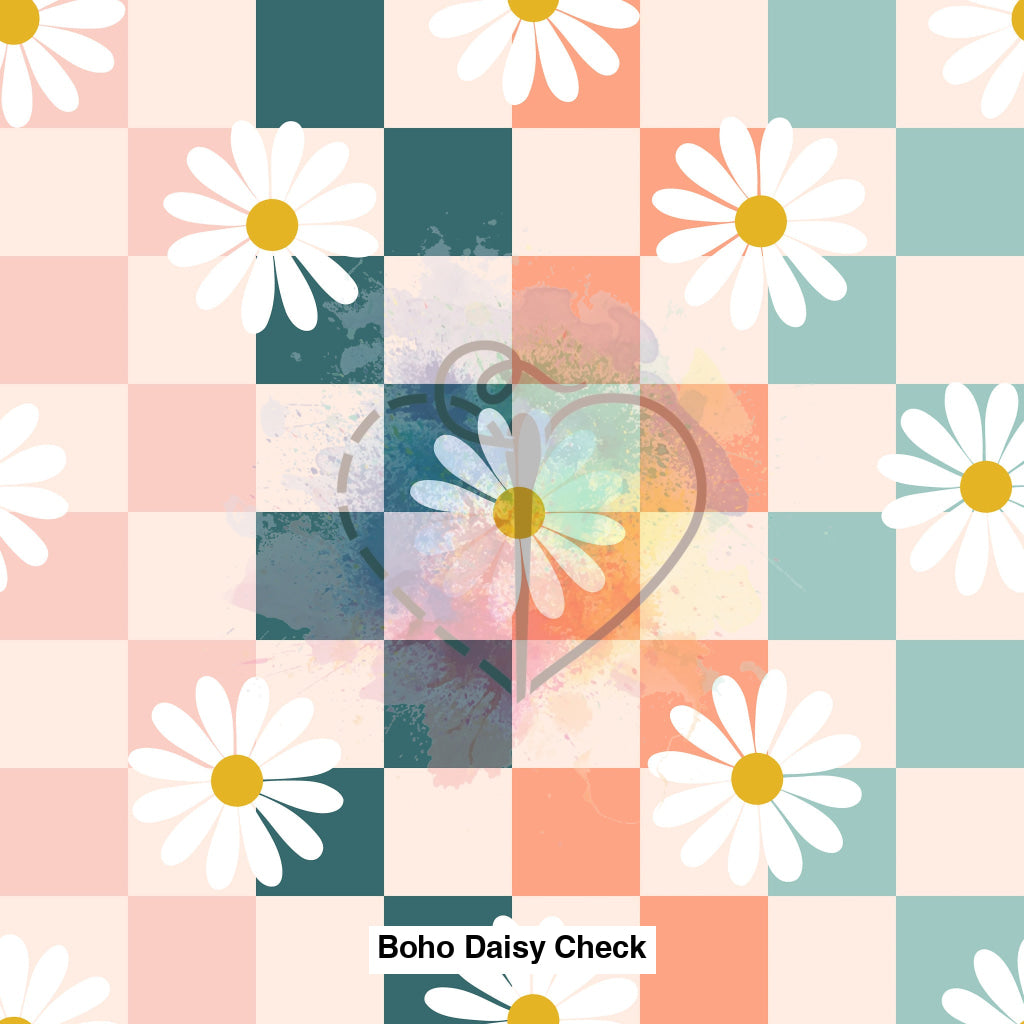 Boho Daisy Check Fabric Fabrics