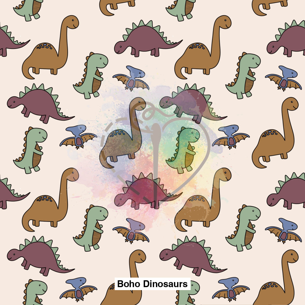 Boho Dinosaurs Fabric