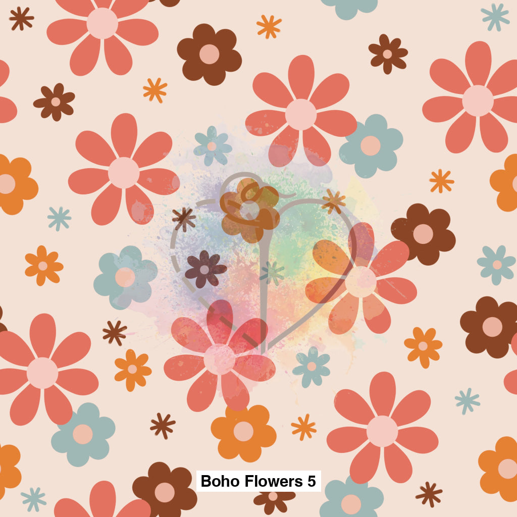 Boho Flowers 5 Fabric