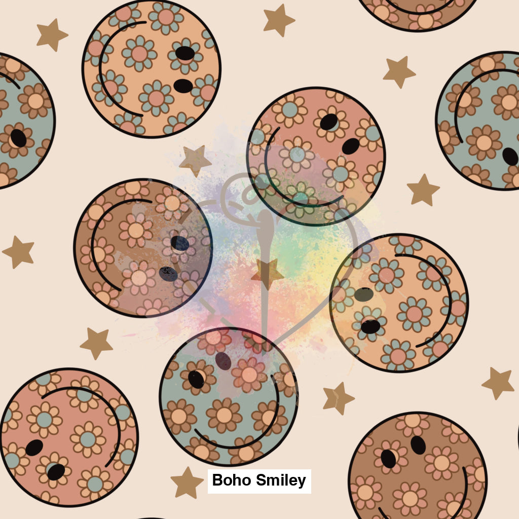 Boho Smiley Fabric