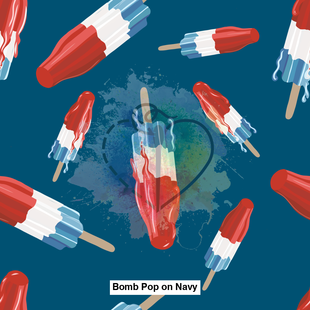 Bomb Pop On Navy Fabric Fabrics