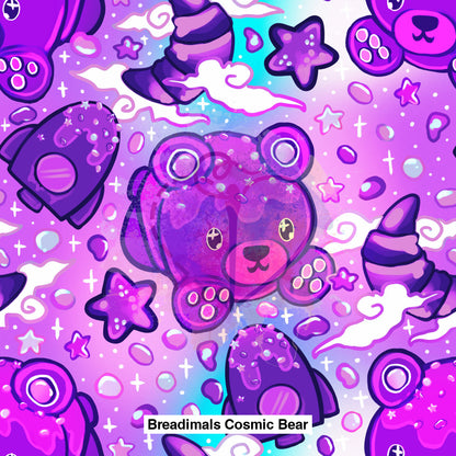 Breadimals Cosmic Bear Bright Purple Blue Background Lfs Catalog