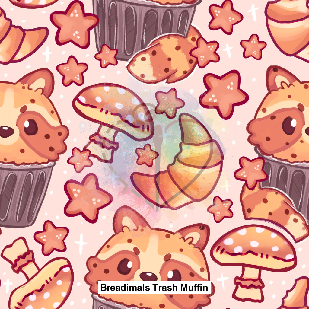 Breadimals Trash Muffin Muted Pink Background Lfs Catalog