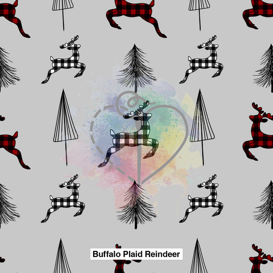 Buffalo Plaid Reindeer Fabric Fabrics