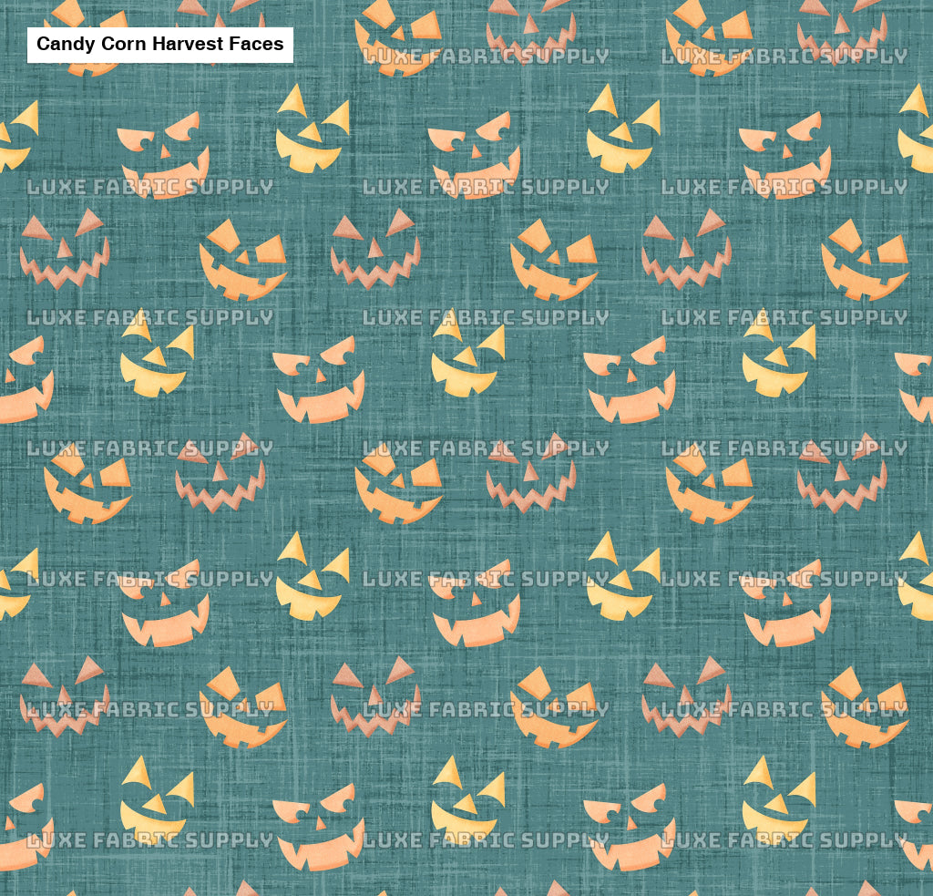 Candy Corn Harvest Faces Teal Lfs Catalog