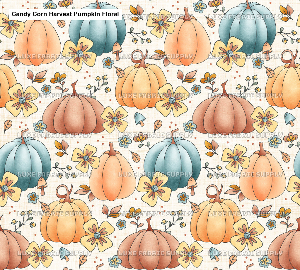 Candy Corn Harvest Pumpkin Floral White Lfs Catalog