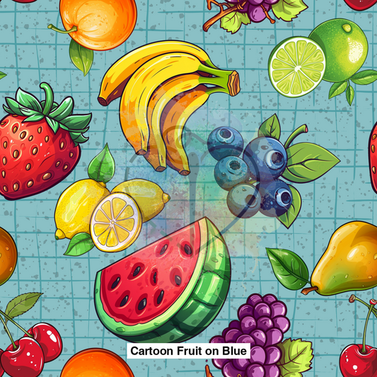 Cartoon Fruit On Blue Lfs Catalog