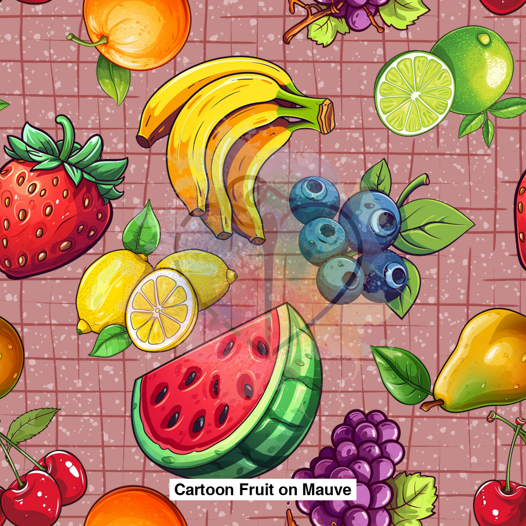 Cartoon Fruit On Mauve Lfs Catalog