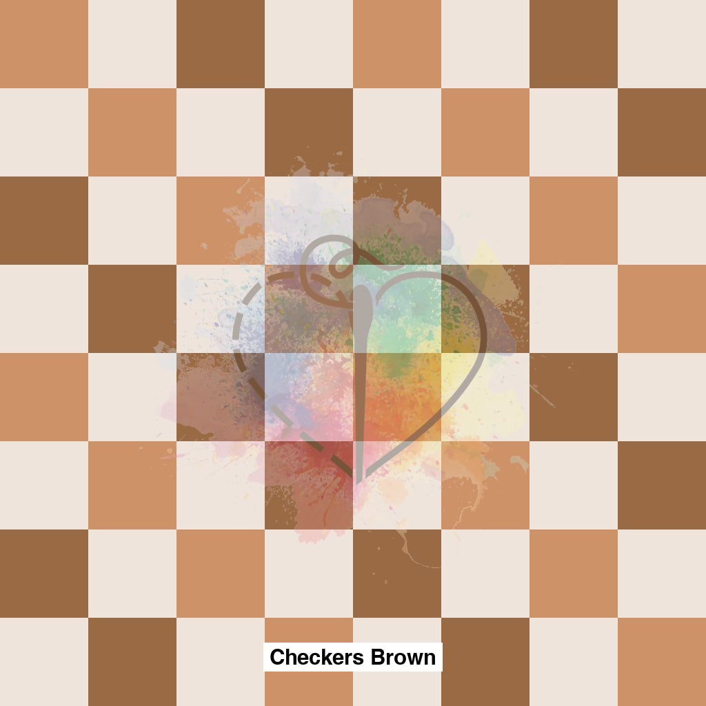 Checkers Brown Fabric