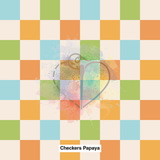 Checkers Papaya Fabric