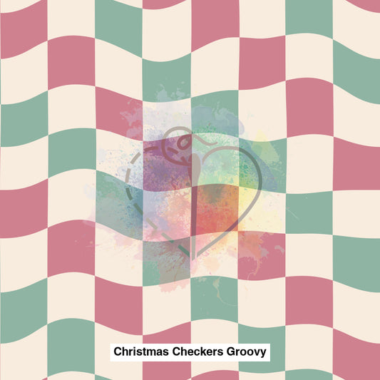 Christmas Checkers Groovy Fabric