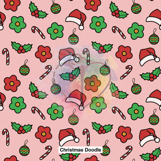 Christmas Doodle Fabric