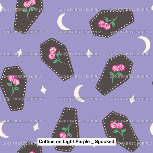 Coffins On Light Purple _ Spooked Fvs Catalog