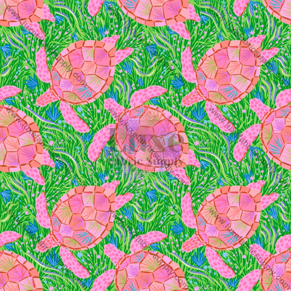 Coral Tubular Turtle Fabric Fabrics