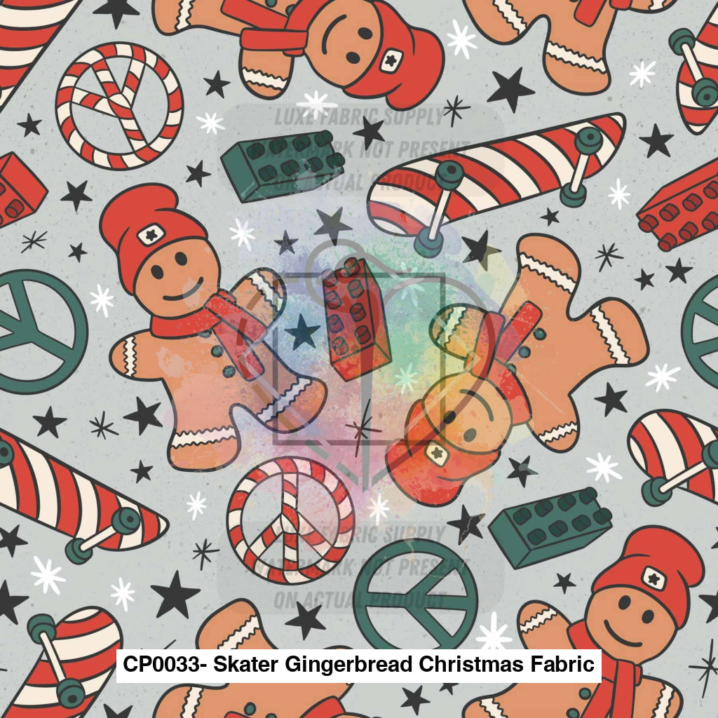 Cp0033- Skater Gingerbread Christmas Fabric Lfs Catalog