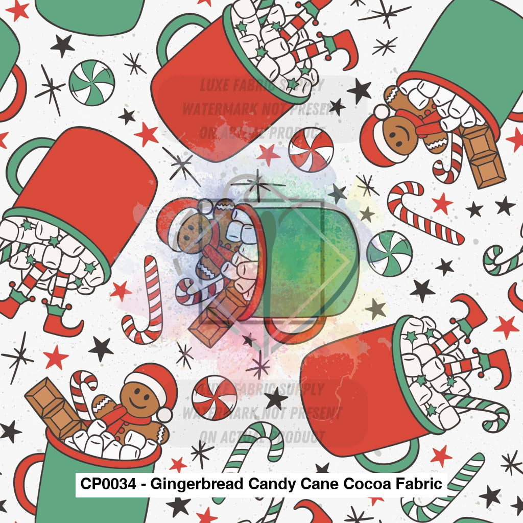 Cp0034 - Gingerbread Candy Cane Cocoa Fabric Lfs Catalog