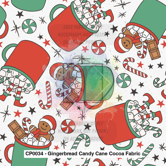 Cp0034 - Gingerbread Candy Cane Cocoa Fabric Lfs Catalog