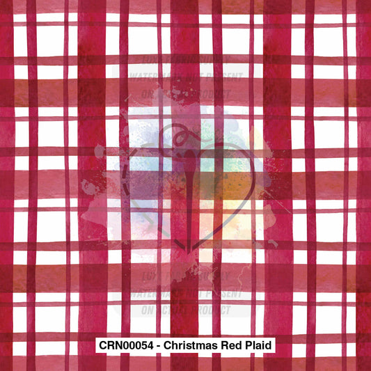 Crn00054 - Christmas Red Plaid Fabric