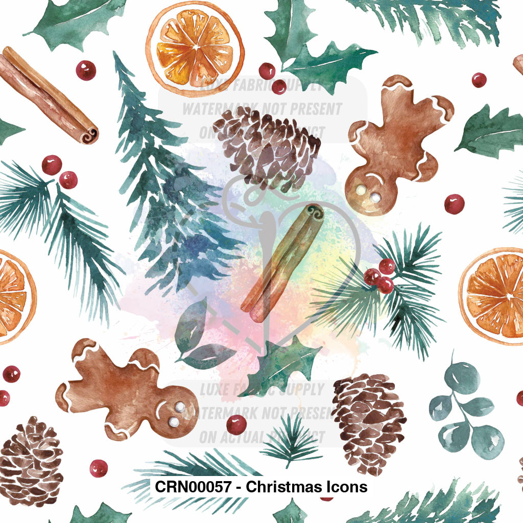 Crn00057 - Christmas Icons Fabric