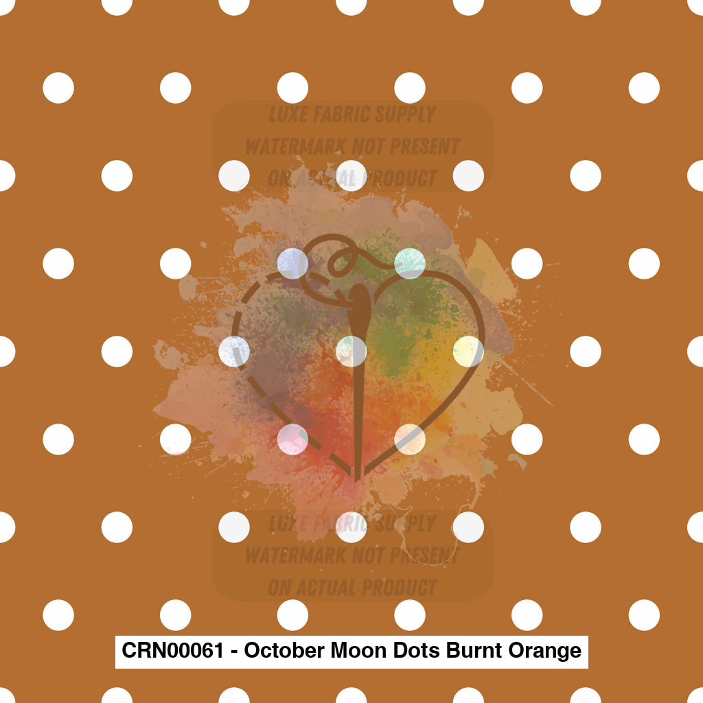 Crn00061 - October Moon Dots Burnt Orange Fabric