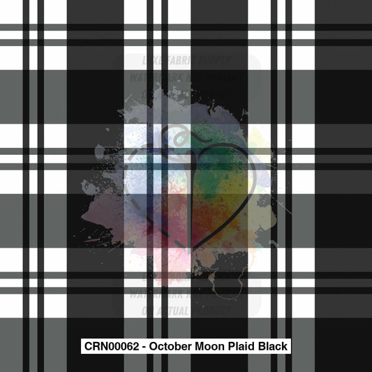 Crn00062 - October Moon Plaid Black Fabric