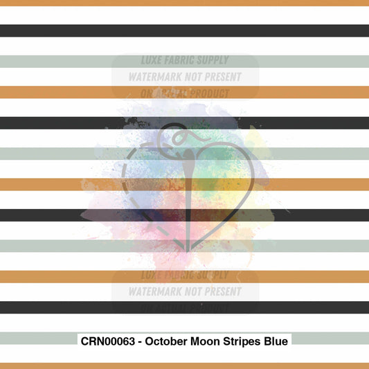 Crn00063 - October Moon Stripes Blue Fabric