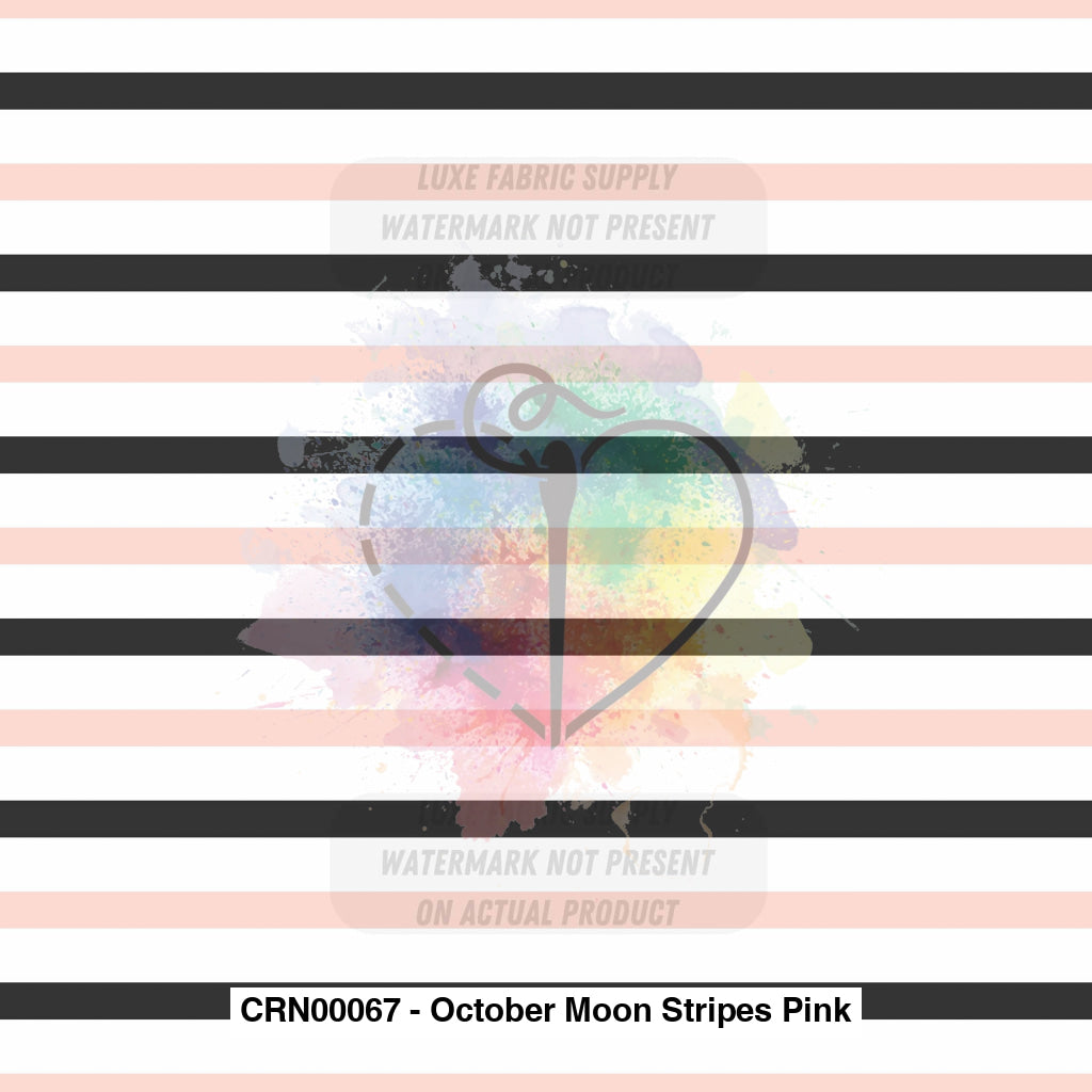 Crn00067 - October Moon Stripes Pink Fabric