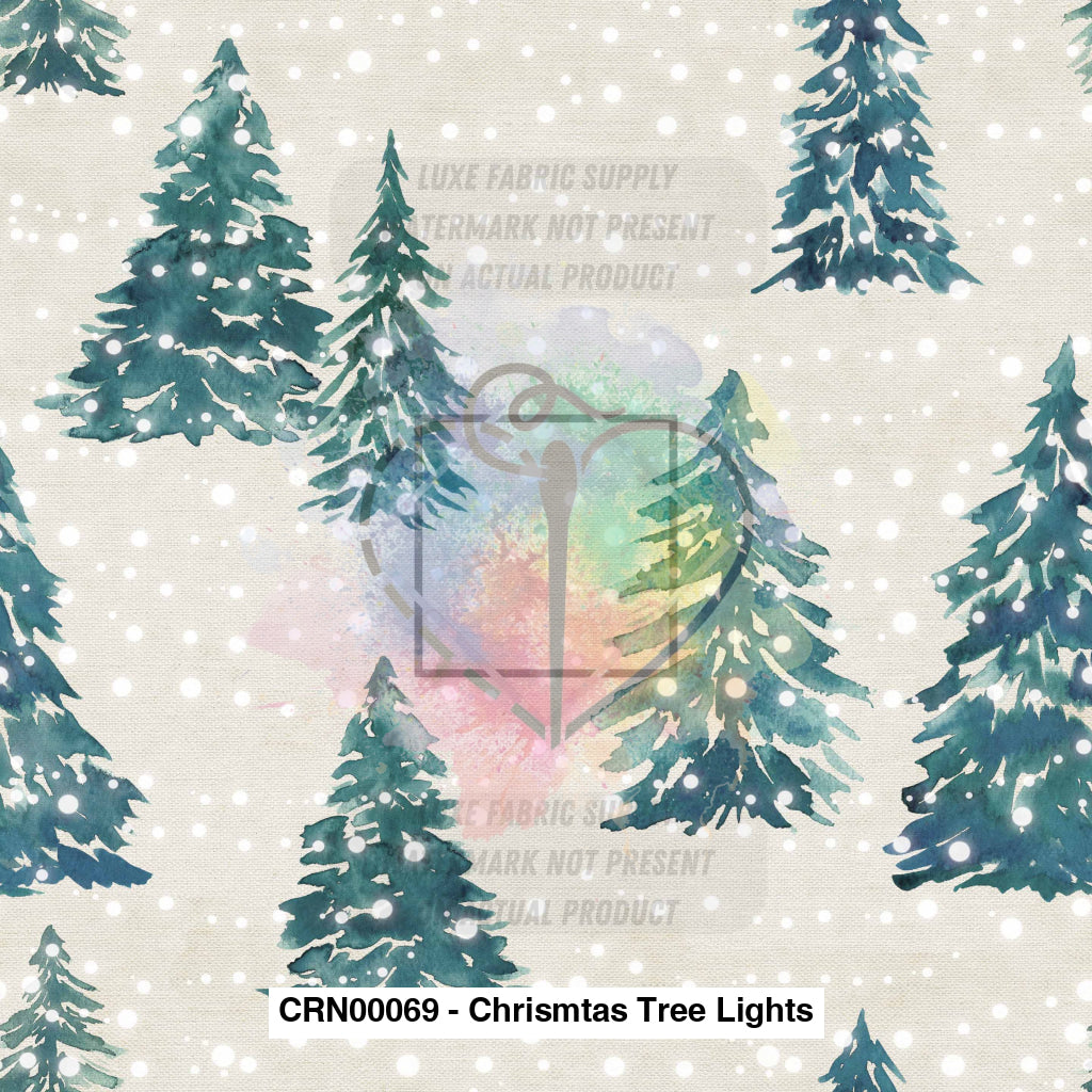 Crn00069 - Chrismtas Tree Lights Fabric