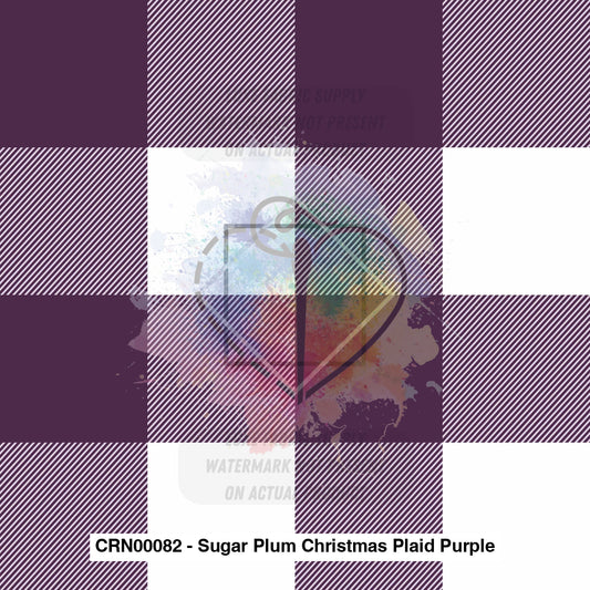 Crn00082 - Sugar Plum Christmas Plaid Purple Fabric