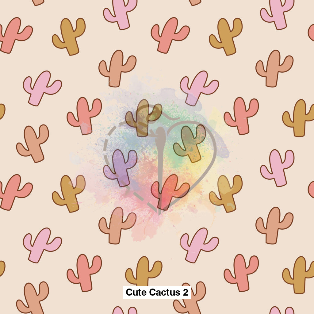 Cute Cactus 2 Fabric