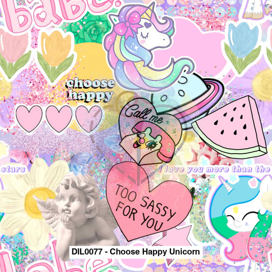 Dil0077 - Choose Happy Unicorn