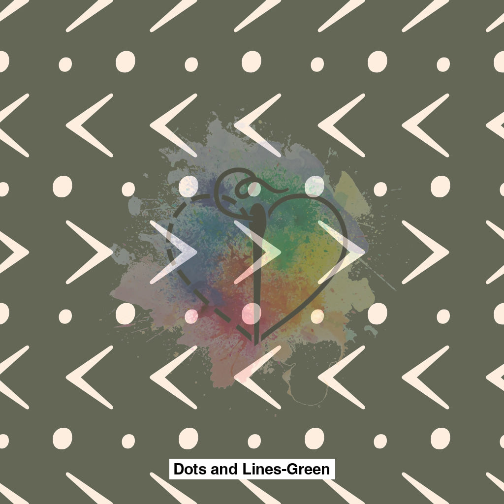 Dots And Lines-Green Fabric Fabrics