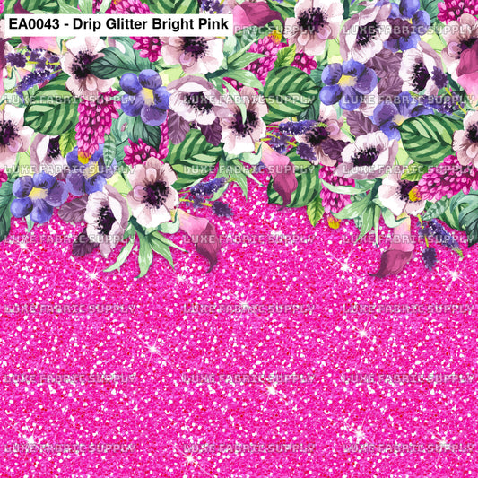 Ea0043 Drip Glitter Bright Pink