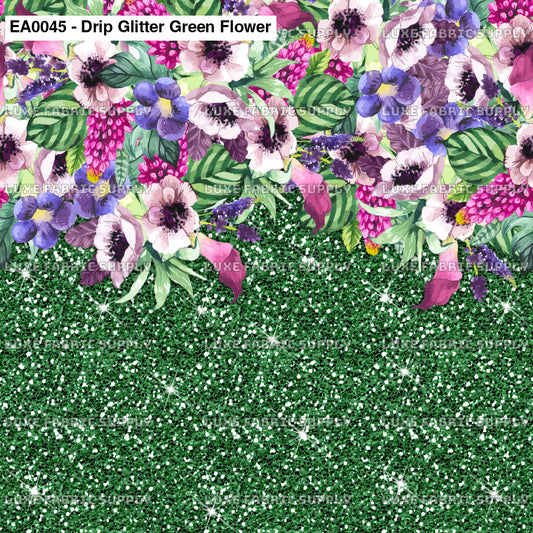 Ea0045 Drip Glitter Green