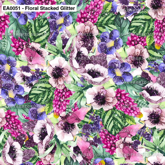 Ea0051 Floral Stacked Glitter