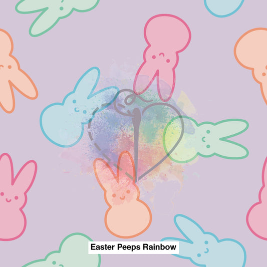 Easter Peeps Rainbow Fabric