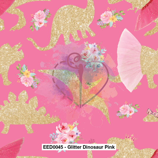 Eed0045 - Glitter Dinosaur Pink