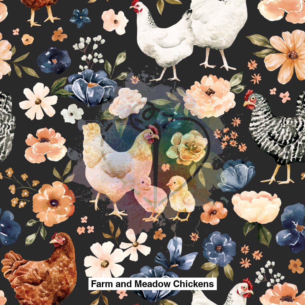 Farm And Meadow Chickens Floral Dark Gray Lfs Catalog